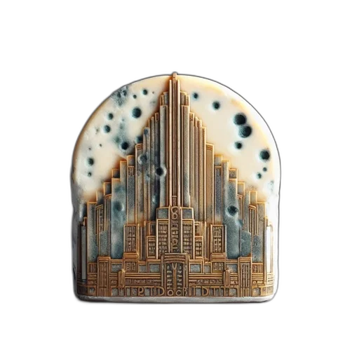 3d render, concept art, semicircular, sculpture, depicts, art, deco, building transparent PNG cut-out