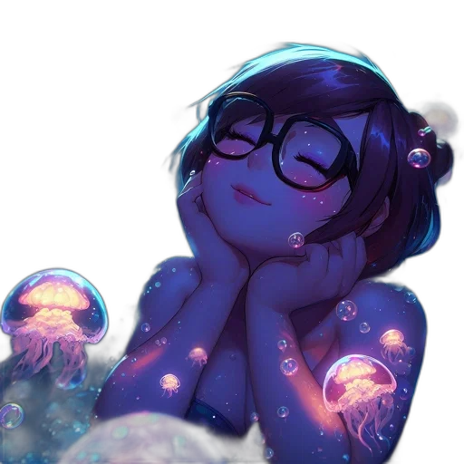 creature, dress, concept art, fantasy art, comic book art, anime, underwater, outer space transparent PNG cut-out
