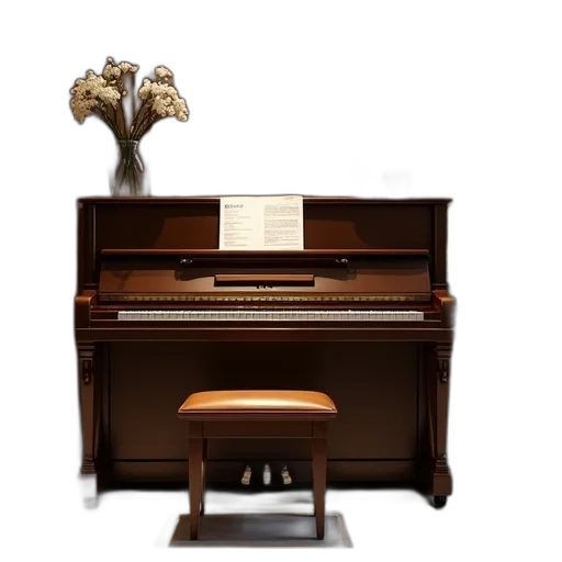 furniture, piano, stool, front transparent PNG cut-out