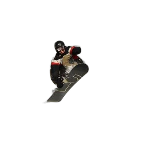 3d render, snowboarder, mid-air, surrounded transparent PNG cut-out
