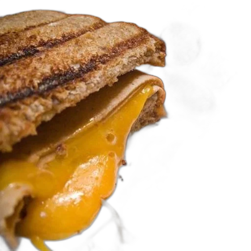 food, photorealistic, close-up, grilled, cheese, sandwich, melted, oozing transparent PNG cut-out