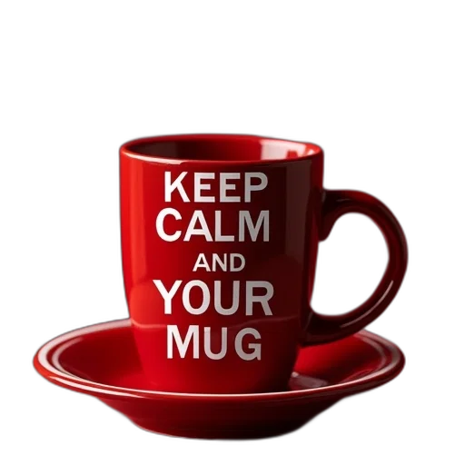 red, keep, calm, mug transparent PNG cut-out