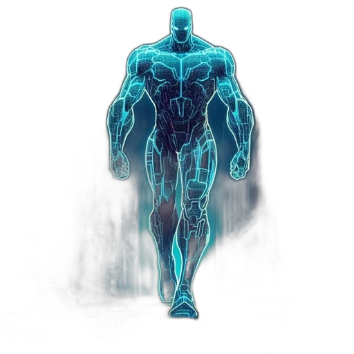 robot, creature, animal, concept art, comic book art, cyberpunk, fantasy art, blue transparent PNG cut-out
