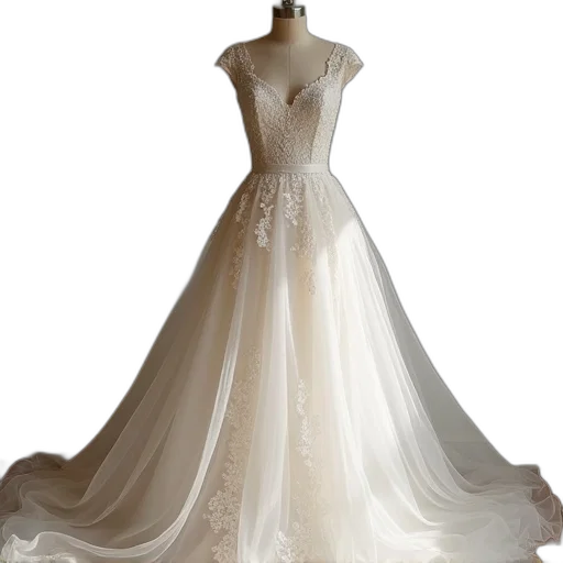 dress, crown, 3d render, line transparent PNG cut-out