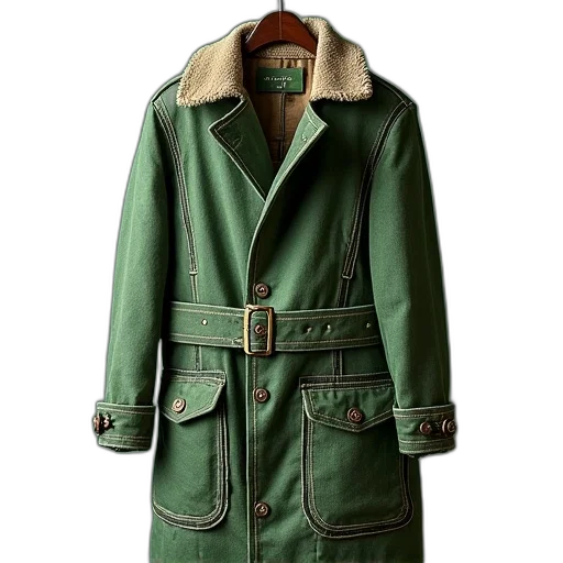 jacket, green, earth tones, vintage, patchwork transparent PNG cut-out