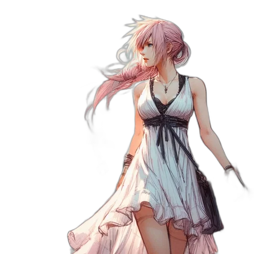 dress, staff, weapon, sword, concept art, anime, fantasy art, watercolor transparent PNG cut-out