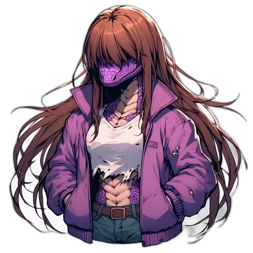 jacket, hair, dress, face, pixel art, concept art, cyberpunk, anime transparent PNG cut-out