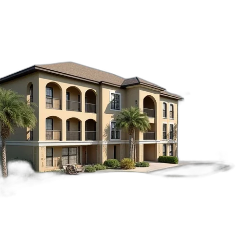 building, 3d render, photorealistic, concept art transparent PNG cut-out