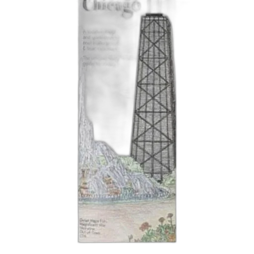 umbrella, concept art, photorealistic, fog, vertical, poster, chicago, featuring transparent PNG cut-out