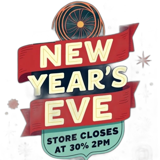 festive, new, year, eve, poster, spiral, design, top transparent PNG cut-out