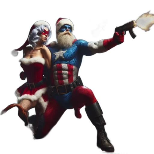 weapon, concept art, 3d render, during, chaotic, christmas, scene, woman transparent PNG cut-out