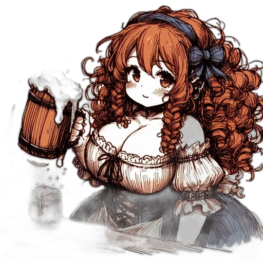 dress, bottle, crown, staff, pixel art, fantasy art, anime, concept art transparent PNG cut-out