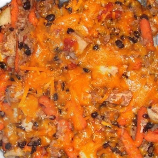food, crown, close-up, dish, melted, cheese, carrots, beans transparent PNG cut-out