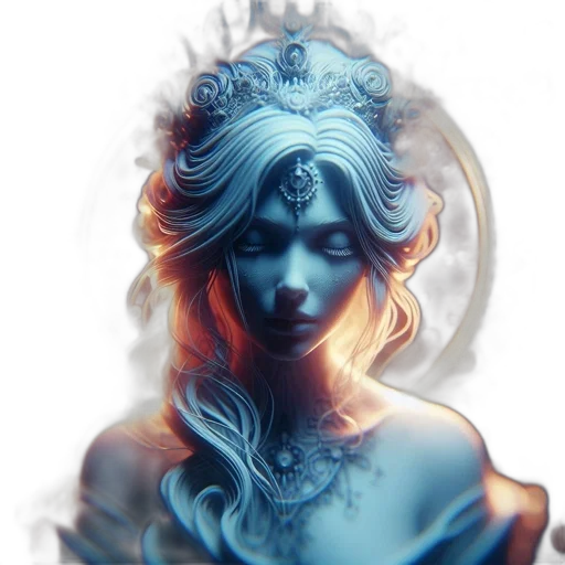 crown, face, mask, jewelry, fantasy art, concept art, photorealistic, watercolor transparent PNG cut-out
