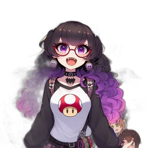 staff, creature, dress, hair, pixel art, anime, concept art, cartoon transparent PNG cut-out