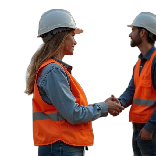 staff, hat, woman, construction transparent PNG cut-out