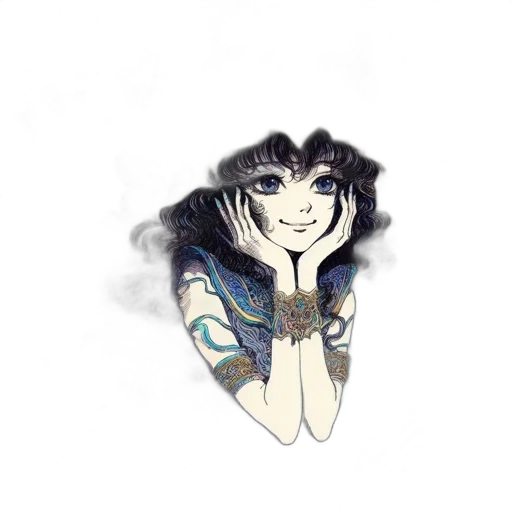 jewelry, staff, dragon, face, fantasy art, watercolor, cartoon, concept art transparent PNG cut-out