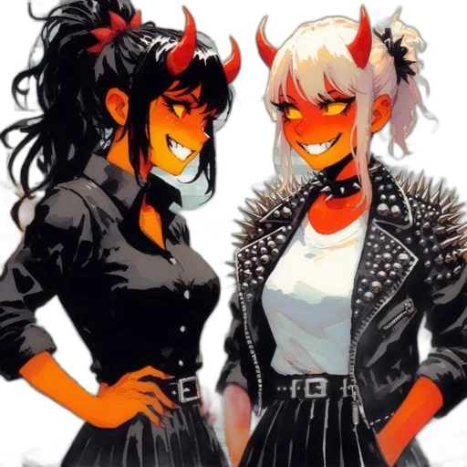 concept art, comic book art, anime, fantasy art, dark, red, monochrome, two transparent PNG cut-out
