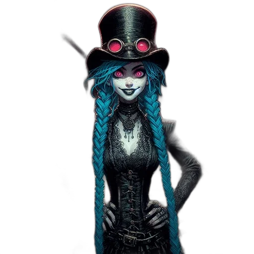 hat, mask, staff, creature, concept art, fantasy art, comic book art, cartoon transparent PNG cut-out