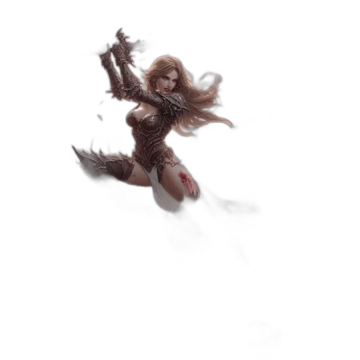 creature, hair, weapon, staff, concept art, fantasy art, 3d render, comic book art transparent PNG cut-out