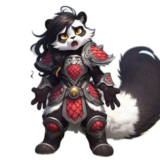 staff, weapon, concept art, fantasy art, pixel art, monochrome, anthropomorphic, panda transparent PNG cut-out