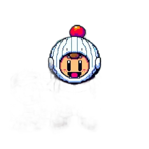 hat, crown, robot, staff, pixel art, concept art, vaporwave, 3d render transparent PNG cut-out