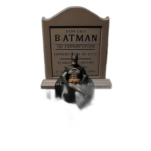 comic book art, 3d render, concept art, photorealistic, graveyard, scene, features, batman transparent PNG cut-out