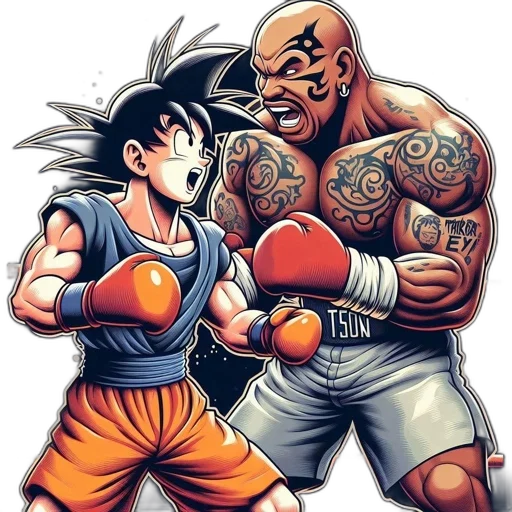anime, concept art, comic book art, cartoon, two, boxers, one, young transparent PNG cut-out