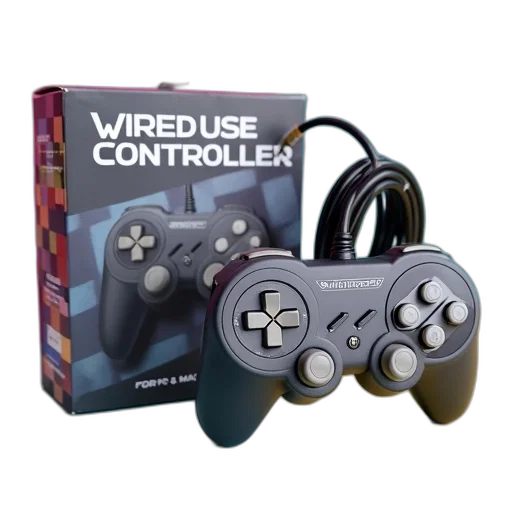 3d render, retro-style, game, controller, gray, black, color, scheme transparent PNG cut-out