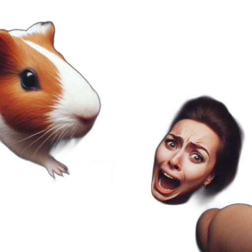 animal, creature, face, photorealistic, concept art, 3d render, pixel art, frightened transparent PNG cut-out