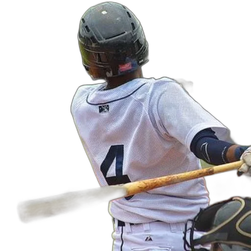 baseball, player, white, uniform, number, back, holds, bat transparent PNG cut-out