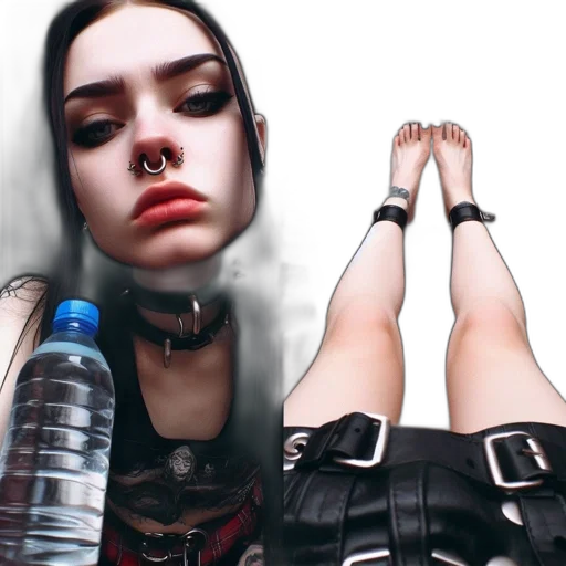 shoes, robot, jewelry, face, cyberpunk, photorealistic, 3d render, concept art transparent PNG cut-out