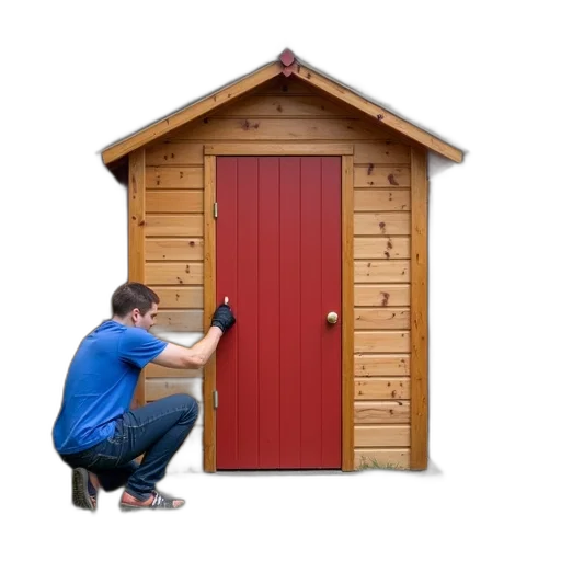 building, furniture, staff, 3d render, photorealistic, red, person, blue transparent PNG cut-out