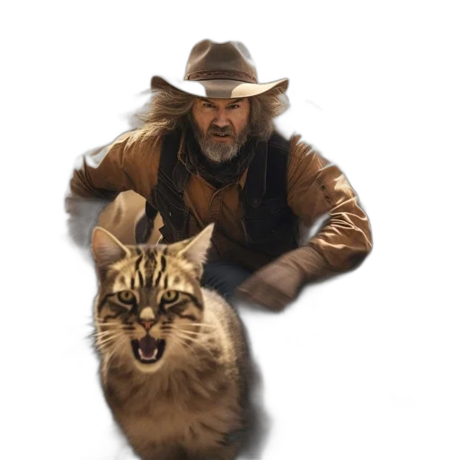 animal, hat, creature, jacket, concept art, fantasy art, photorealistic, pixel art transparent PNG cut-out