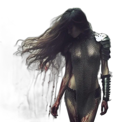 dress, robot, sword, weapon, concept art, fantasy art, comic book art, cyberpunk transparent PNG cut-out