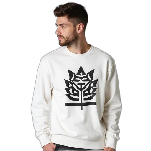 jacket, monochrome, man, wearing, white, sweatshirt, black, geometric transparent PNG cut-out