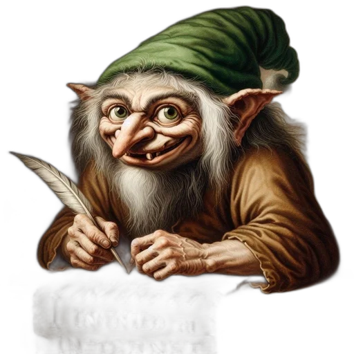 staff, creature, face, hat, fantasy art, concept art, photorealistic, pixel art transparent PNG cut-out