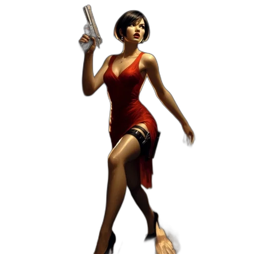 weapon, staff, dress, concept art, comic book art, 3d render, photorealistic, woman transparent PNG cut-out