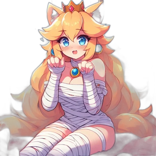 crown, dress, staff, creature, pixel art, anime, watercolor, concept art transparent PNG cut-out