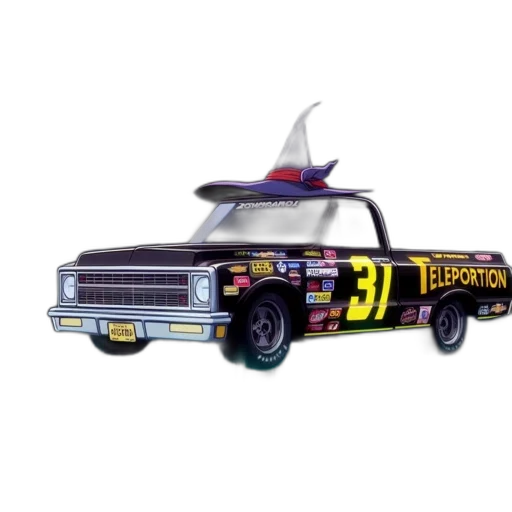 car, weapon, concept art, cartoon, truck, floats, above, circular transparent PNG cut-out