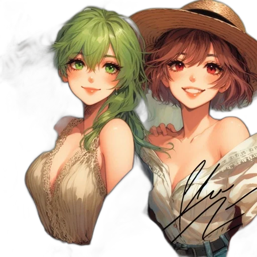 hat, dress, watercolor, oil painting, concept art, fantasy art, fire, green transparent PNG cut-out
