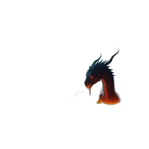dragon, creature, animal, hair, concept art, 3d render, fantasy art, photorealistic transparent PNG cut-out