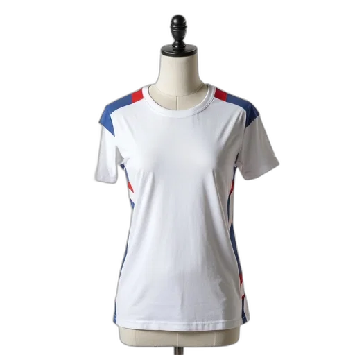 dress, 3d render, mannequin, wearing, white, t-shirt, red, stripe transparent PNG cut-out