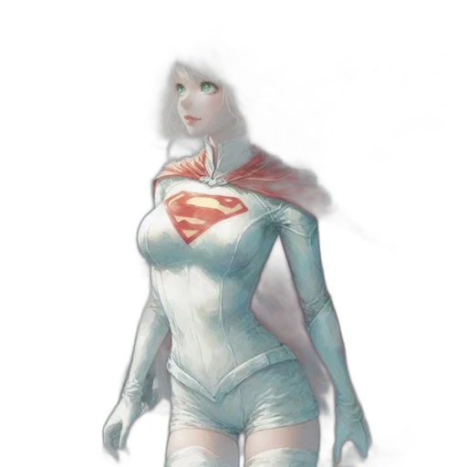 dress, concept art, comic book art, fantasy art, 3d render, woman, white, red transparent PNG cut-out