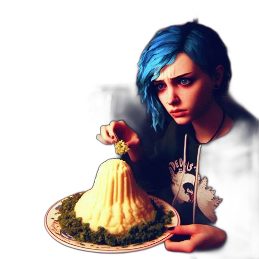 food, hat, umbrella, dress, photorealistic, concept art, 3d render, fantasy art transparent PNG cut-out