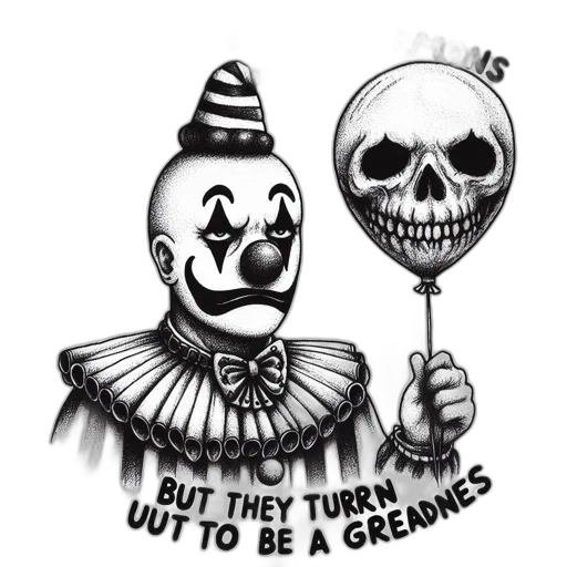 mask, food, concept art, illustrated, sad, clown, holds, balloon transparent PNG cut-out