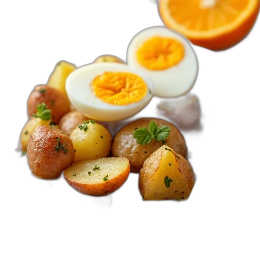 food, crown, photorealistic, 3d render, plate, variety, items, including transparent PNG cut-out