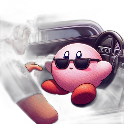 car, weapon, robot, concept art, 3d render, watercolor, vaporwave, kirby transparent PNG cut-out