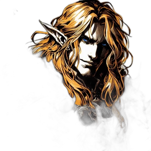dragon, hair, staff, face, fantasy art, comic book art, concept art, photorealistic transparent PNG cut-out