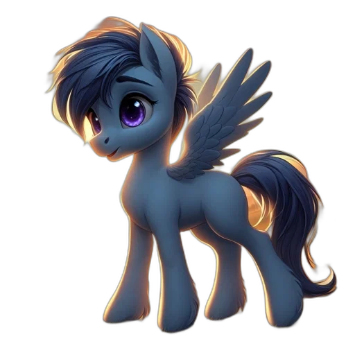 staff, fantasy art, concept art, cartoon, 3d render, pegasus, blue-grey, fur transparent PNG cut-out